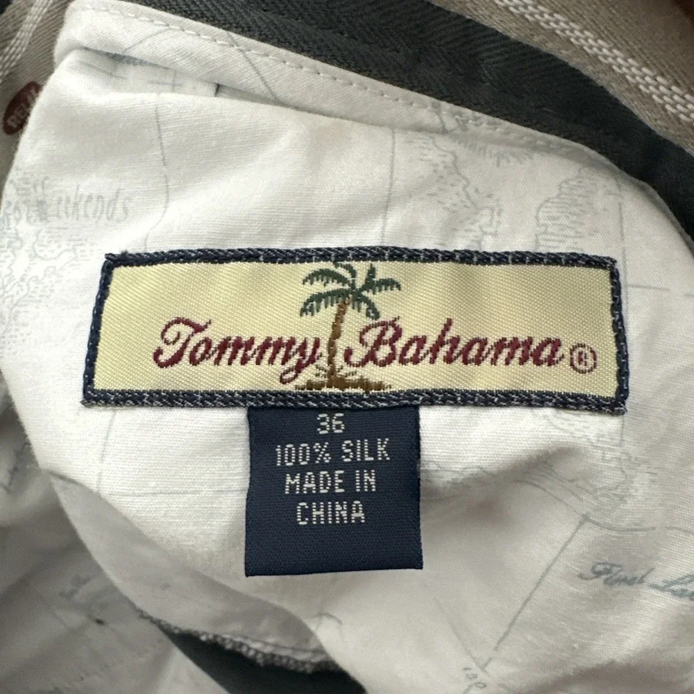Tommy Bahama Relax 100% Silk Pleated Dress Pants Chino Trousers Men's 36 x 29